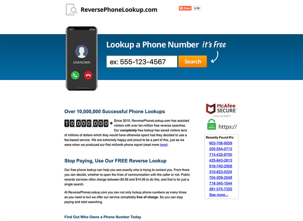 phone number lookup